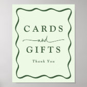 Modern Green Wavy Frame Cards and Gifts Poster (Vorne)
