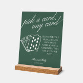 Modern Green Wedding Playing Cards Pedestal-Zeiche Acrylschild (Winkel)