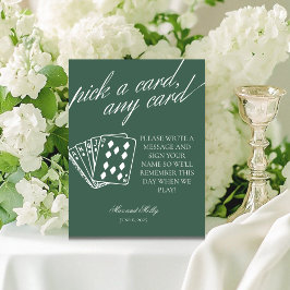 Modern Green Wedding Playing Cards Pedestal-Zeiche Sockelschild