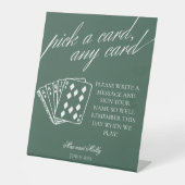 Modern Green Wedding Playing Cards Pedestal-Zeiche Sockelschild (Vorderseite)