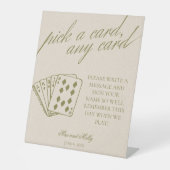 Modern Green Wedding Playing Cards Pedestal-Zeiche Sockelschild (Vorderseite)
