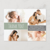 Modern Green Welcome Zuhause Baby Young Foto Colla Ankündigungspostkarte (Vorderseite)