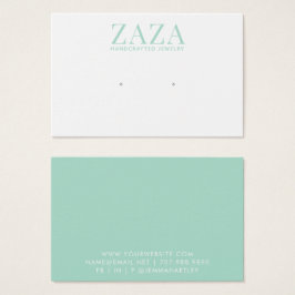 Modern Green White Earring Schmuckkarten