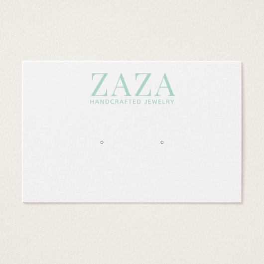 Modern Green White Earring Schmuckkarten (Vorderseite)