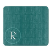 modern Green &White Monogram Cutting Board Schneidebrett (Vorderseite)