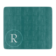 modern Green &White Monogram Cutting Board