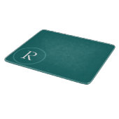 modern Green &White Monogram Cutting Board Schneidebrett (Ecke)