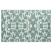 Modern Green White Monstera Blätter Pinselstriche Stoff (Fat Quarter (45,7 x 55,9 cm))