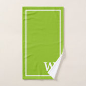 modern Green White Personalized Monogram  Badhandtuch Set (Handtuch)