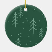 Modern Green Winter Tree Photo Holiday Keramik Ornament (Hinten)
