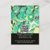 Modern Green Yellow Marble Jewelry Display Card Visitenkarte (Rückseite)