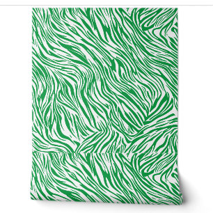 Modern Green Zebra Print Tapete