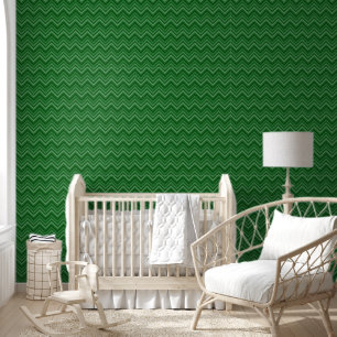 Modern Green Zig Zag gestreift Tapete