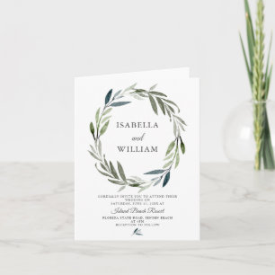 Modern Greenery Boho Wedding Einladung