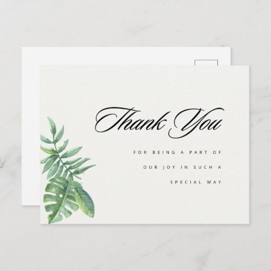 Modern Greenery Eucalyptus Vielen Dank Postkarte (Vorne/Hinten)