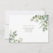 Modern Greenery Eucalyptus Wedding RSVP Card (Rückseite)