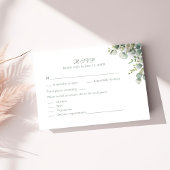 Modern Greenery Eucalyptus Wedding RSVP Card Karte