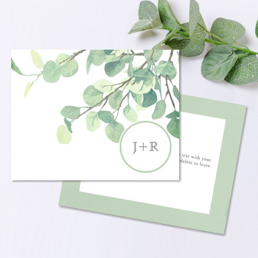 Modern Greenery Eucalyptus Wedding Vielen Dank Dankeskarte