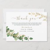 Modern Greenery Eukalyptus Funeral Vielen Dank Karte (Vorderseite)