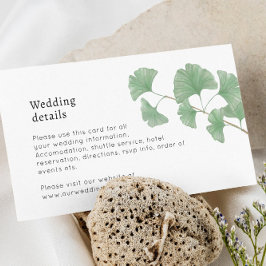 Modern Greenery Ginkgo Blätter Boho Watercolor Begleitkarte