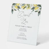Modern Greenery Lemon Floral Dessert Bar Zeichen Sockelschild (Vorderseite)