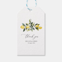 Modern Greenery Lemon Floral Wedding Vielen Dank Geschenkanhänger