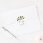 Modern Greenery Lemon Floral Wedding Vielen Dank Runder Aufkleber (Umschlag)