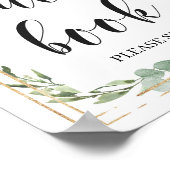 Modern Greenery succulent eucalyptus gold Poster (Ecke)