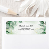 Modern Greenery Watercolor Foliage Address Label (Insitu)