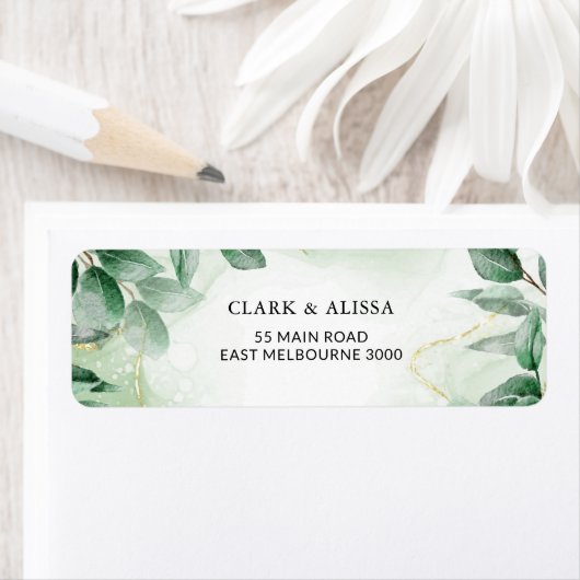 Modern Greenery Watercolor Foliage Address Label (Insitu)