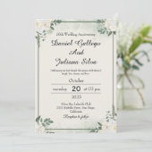 Modern Greenery Wedding Anniversary Invitations Einladung (Stehend Vorderseite)