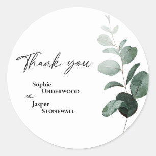 Modern Greenery White Wedding Danke Sticker