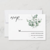 Modern Greenery White Wedding Simple RSVP Card Karte (Vorderseite)