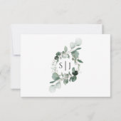 Modern Greenery White Wedding Simple RSVP Card Karte (Rückseite)