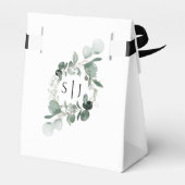Modern Greenery White Wedding Vielen Dank Geschenkschachtel (Rückseite)