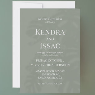 Modern Greenhouse Monstera Green Wedding Einladung