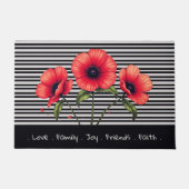 Modern Grey And Black Stripe Fußmatte (Vorderseite)