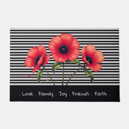 Modern Grey And Black Stripe Fußmatte (Vorderseite)