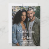 Modern Grey and White Photo Save the Date Einladung (Vorderseite)