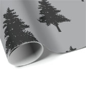 Modern Grey Black Christmas Tree Pattern Holiday Geschenkpapier (Rolleneckpunkt)