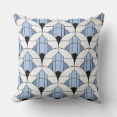 Modern Grey/Blue Art Deco Style  Kissen (Vorderseite)