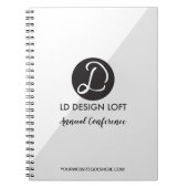 Modern Grey Diagonal Custom logo Conference Notizblock (Vorderseite)