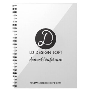 Modern Grey Diagonal Custom logo Conference Notizblock