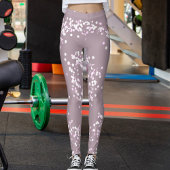 Modern Grey Neon Pink Glitters Cute Spots Elegant Leggings