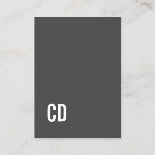 Modern Grey Texture Beige Bold White Monogram Visitenkarte (Vorderseite)
