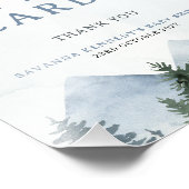 Modern Grey Wilderness Winter Baby Shower Sign Fotodruck (Ecke)