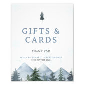 Modern Grey Wilderness Winter Baby Shower Sign Fotodruck (Vorne)