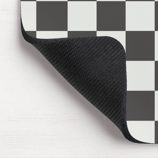 Modern Grid Charcoal & Cream Check Mousepad (Ecke)