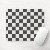 Modern Grid Charcoal & Cream Check Mousepad (Mit Mouse)