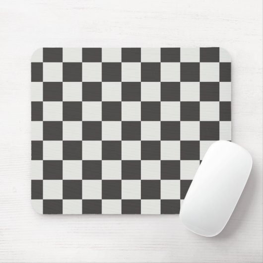Modern Grid Charcoal & Cream Check Mousepad (Mit Mouse)